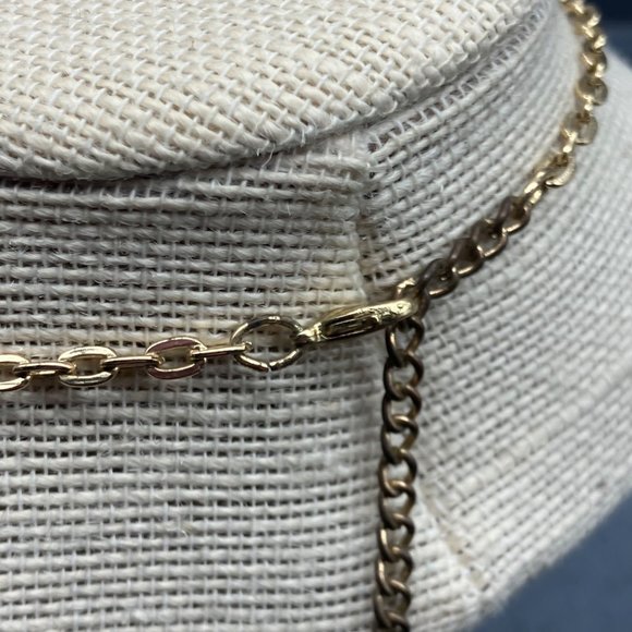 Organic Shaped Gold Necklace As Is Graduated Adjustable Chain Link Lobster Claw - Picture 6 of 11